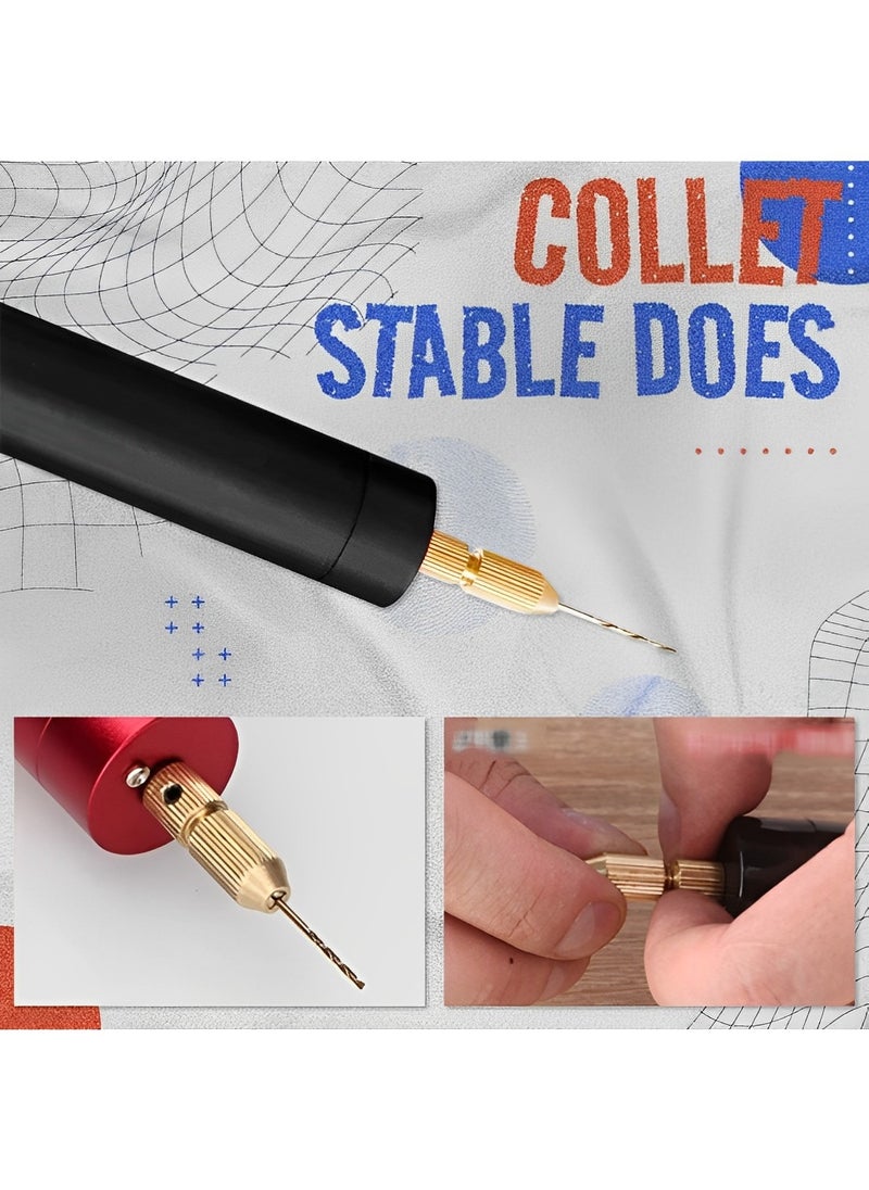 REOCLE Portable Handheld Drill Mini Micro Electric Aluminum DIY Drilling Electric Tool Rechargeable Electric Hand Drill with 6pcs Drill Bits for Jewelry Making & Resin & Plastic & Wood  - Image 4