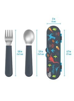 Bentgo Kids Stainless Steel Utensils Set - Dino  - Image 2