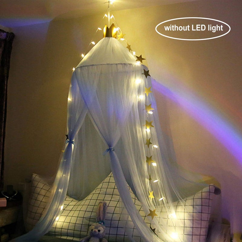 Jolitac Dome Princess Bed Canopy Round Lace Mosquito Net Play Tent Hanging House Decoration Netting Curtains for Indoor Outdoor (Blue) - Image 3