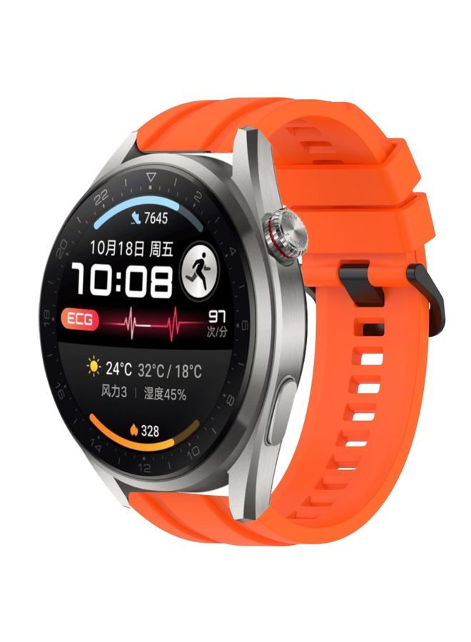 Replacement Strap For Honor Watch GS 3i Long & Short Sports Solid Color Silicone Watch Band Set Orange 