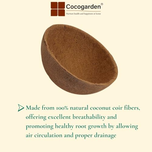 cocogarden Coir Hanging Planter Pot 10 inch with Chain and Hanger, Set of 1 - Image 5