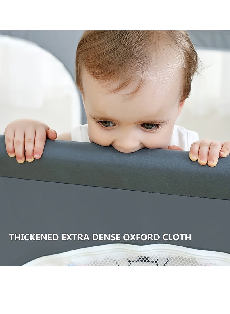 general Deep Gray 127*127 cm Baby Playpen Fence with 50 Ocean Balls and 2 Pull Tab - Baby Fence with Breathable Mesh Design, External Zipper Access - Easy Assembly Play Area for Infants with Anti-Slip Base - Image 4