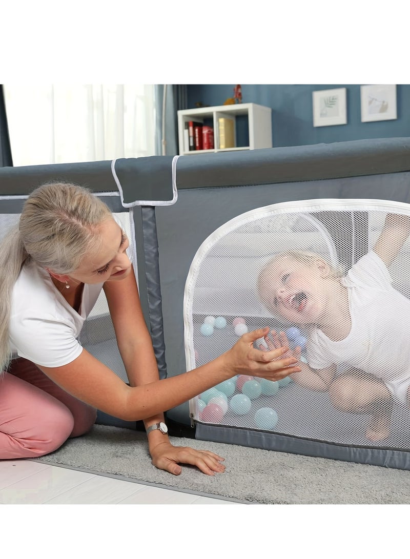 general Playpen fance For Toddlers, Extra Large Baby Playard, 127 x 127 cm Infant Safety Activity Center, Sturdy Playpen with Anti-Slip Base, Children's Fences Packable & Portable - Image 4