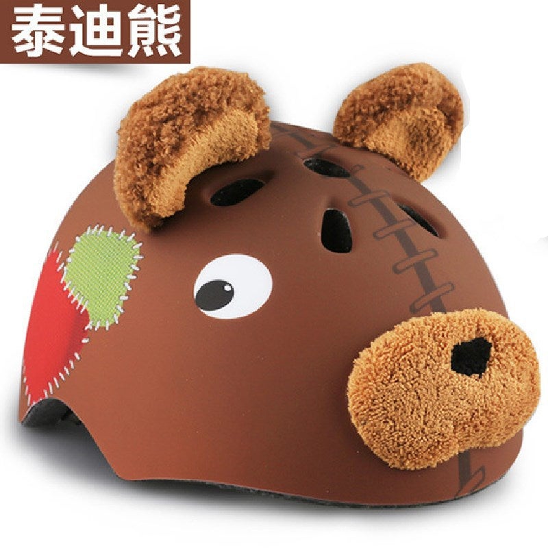 Generic genuine goods CORSA Childrens Helmet Cartoon Animal Bike Riding Roller Skating Skating Protector Sport Helmet CE Teddy Bear