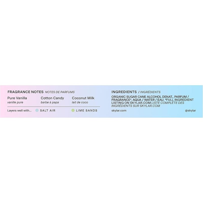 Skylar Boardwalk Delight Eau de Parfum - Hypoallergenic & Clean Perfume for Women & Men, Vegan & Safe for Sensitive Skin - Notes of Cotton Candy, Vanilla & Coconut Milk - 10mL /0.33 Fl oz - Image 2