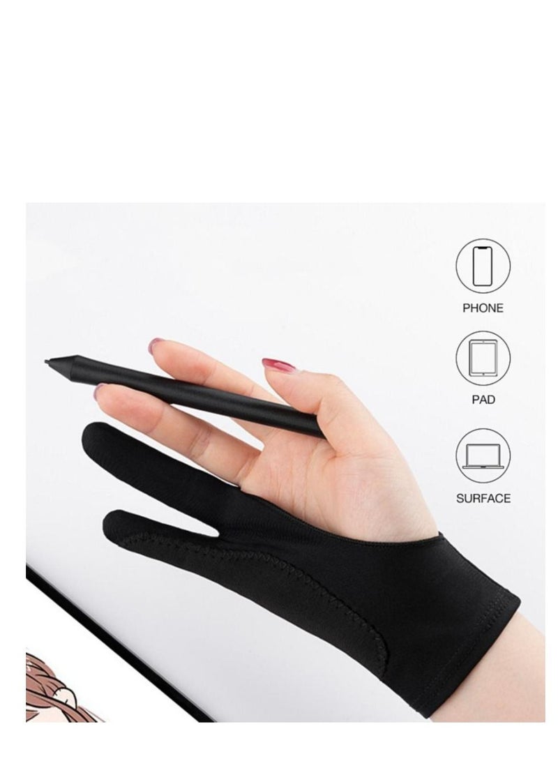 Glove Two-Finger Free Size Drawing Tablet Black  - Image 1