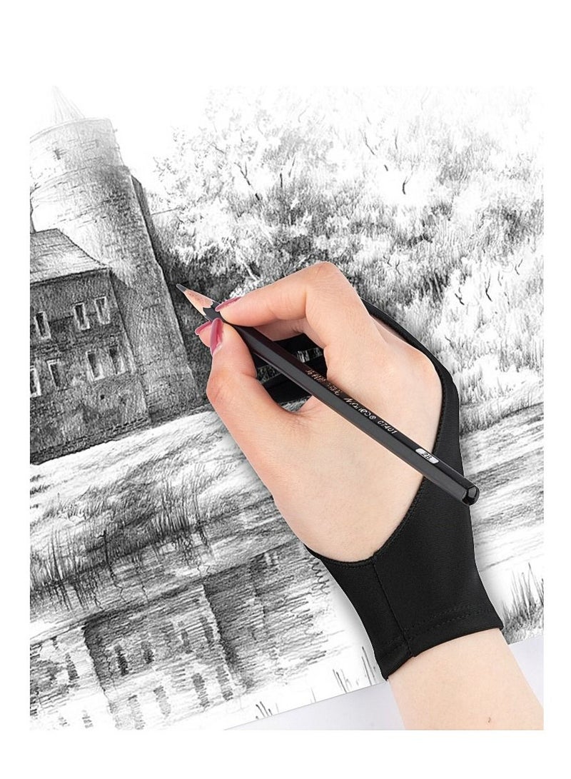 Glove Two-Finger Free Size Drawing Tablet Black  - Image 5