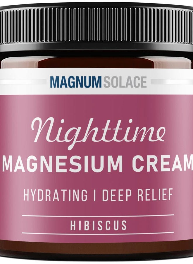 Magnum Solace Magnesium Cream – Magnesium Chloride Cream – Topical Magnesium Cream for Nighttime Relief for Leg Cramps, Sleep & Muscle Soreness – Safe for Kids (Hibiscus) - Image 1