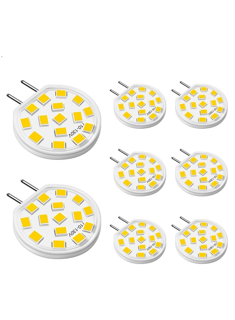 SYOSI 8 Pack G8 LED Bulb Dimmable Disc Puck Light Bulbs Halogen Bulb Equivalent Warm White for Under Counter Kitchen Lighting Under Cabinet Light - Image 1