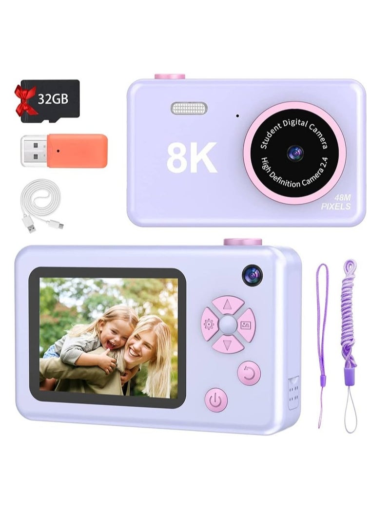 8K Rechargeable Mini Camera for Students Digital Camera for Kids Girls Boys  - Image 1