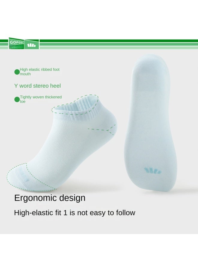 daily Wear 5-pair Pack】5a Antibacterial Convenient Cotton Antimicrobial Mesh Breathable High Elasticity Snug Fit Non-slip Heel - Image 5