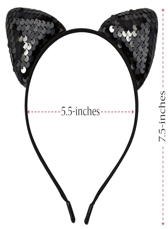 OLYPHAN Black Cat Costume Accessories Cat Woman Costume for Women Halloween Sequins Masquerade Mask Adult, Shiny Cat Ears & Sequins Choker Necklace - Image 3