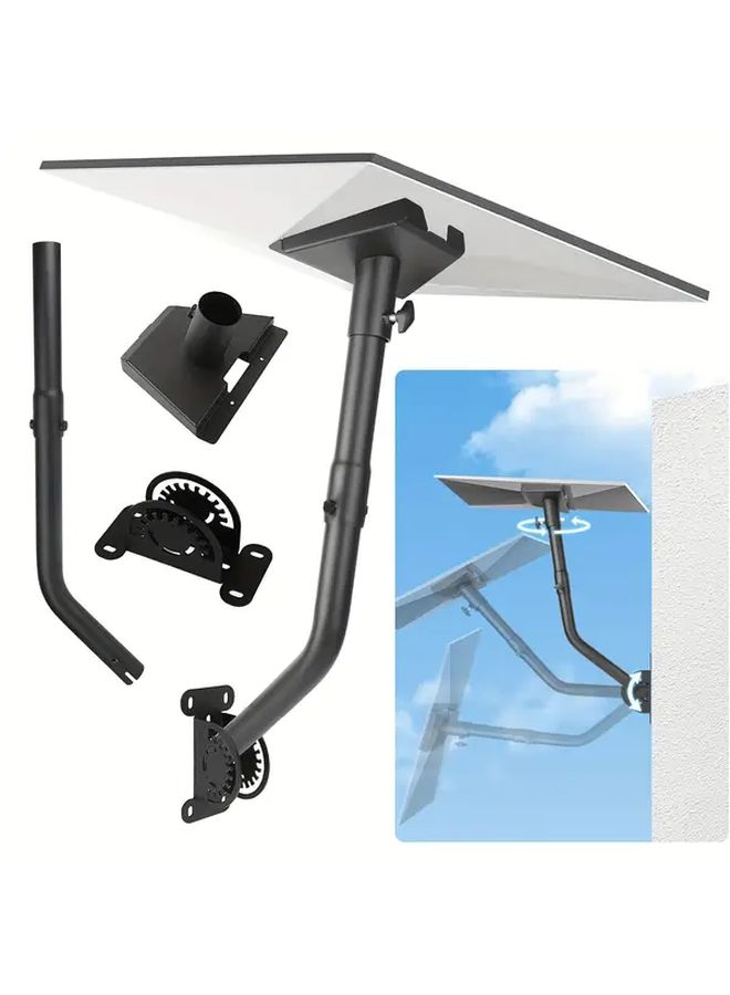 Starlink Gen 3 Mount Kit 180 Degree Adjustable Wall And Roof Mount With Extended Section Adapter For Standard Dish Black - Image 1