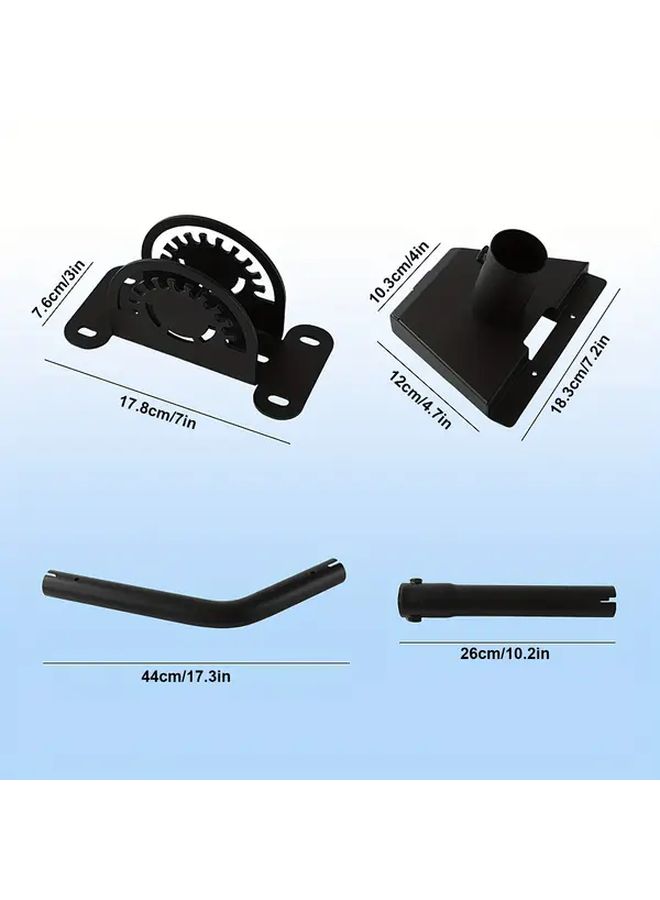Starlink Gen 3 Mount Kit 180 Degree Adjustable Wall And Roof Mount With Extended Section Adapter For Standard Dish Black - Image 2