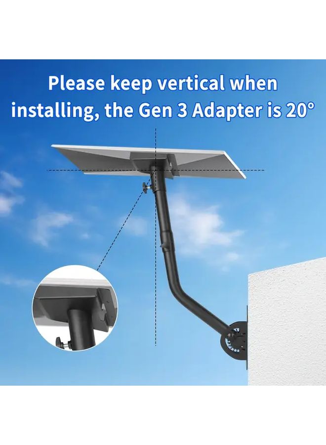 Starlink Gen 3 Mount Kit 180 Degree Adjustable Wall And Roof Mount With Extended Section Adapter For Standard Dish Black - Image 4