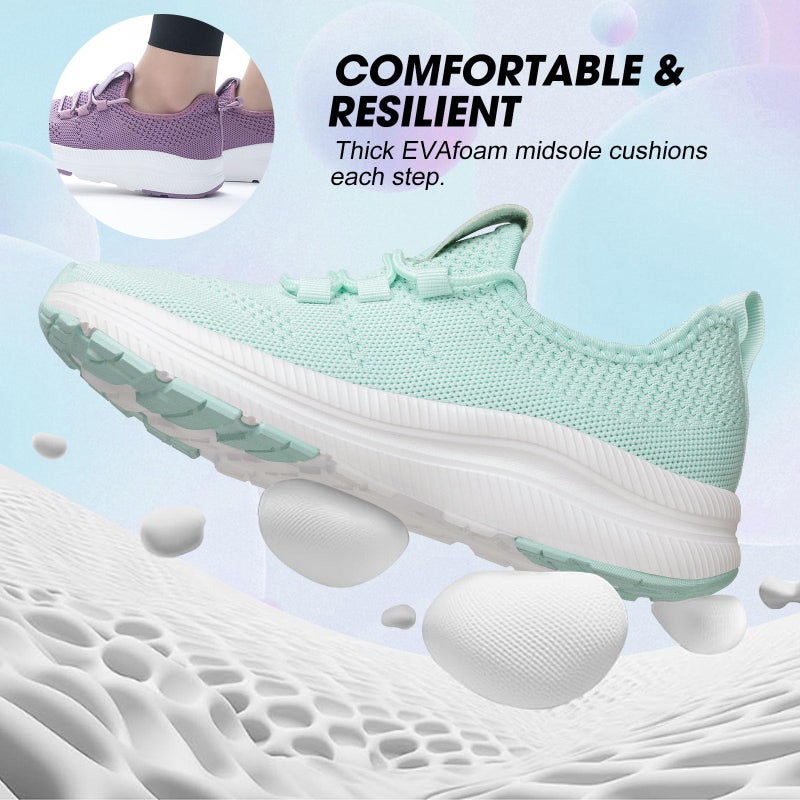 ZOVE Wide Toe Box Shoes Women Extra Wide Width Sneakers Ultra Light Road Running Shoes Non-Slip Tennis Sneakers Breathable Walking Athletic 8803 Mint Tint 38 - Image 4