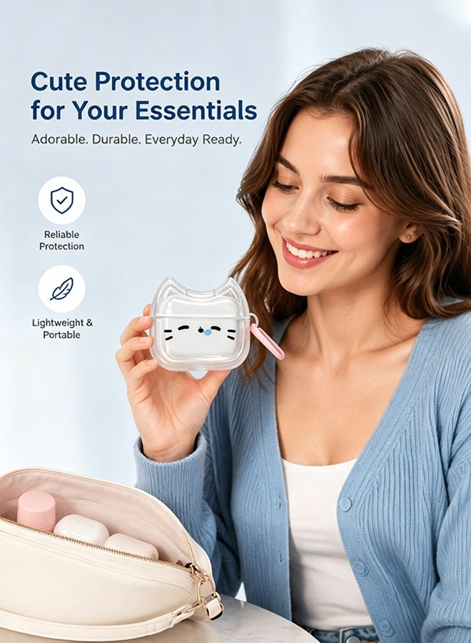 SUNDAREE جراب AirPods Pro 3 (2025)، جراب سيليكون TPU ناعم بتصميم وجه قطة لطيف وجميل، غطاء حماية AirPods Pro 3 بتصميم أذن قطة، مقاوم للصدمات، متوافق مع سماعات Apple AirPods Pro من الجيل الثالث - Image 4