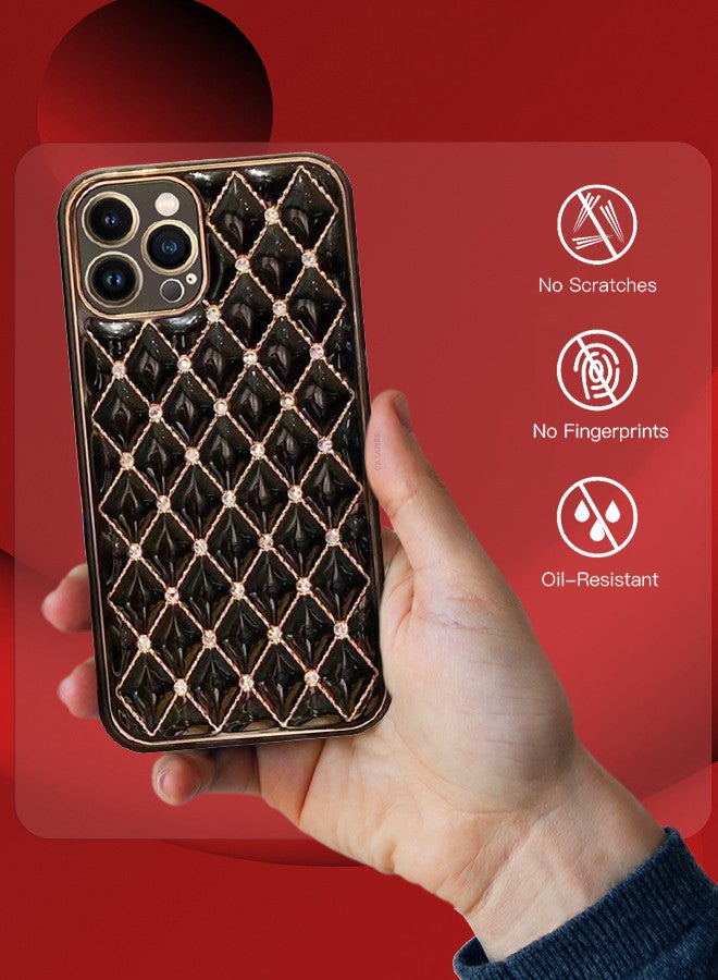 CATANES iPhone 13 Pro Luxury Diamond Bling Rhinestone Case Cover Shockproof Camera Lens Protection Black - Image 4