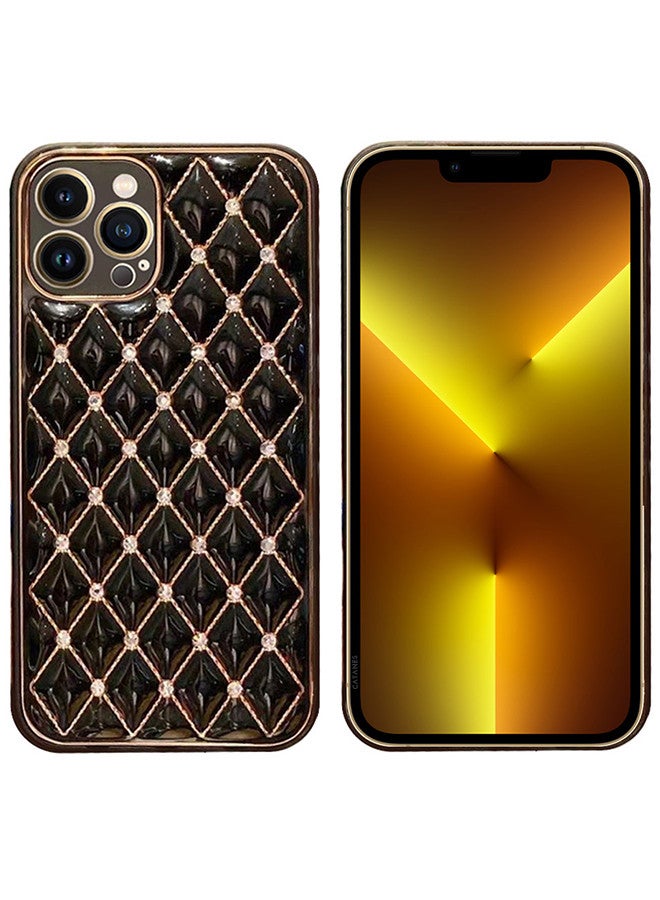 CATANES iPhone 13 Pro Luxury Diamond Bling Rhinestone Case Cover Shockproof Camera Lens Protection Black - Image 2