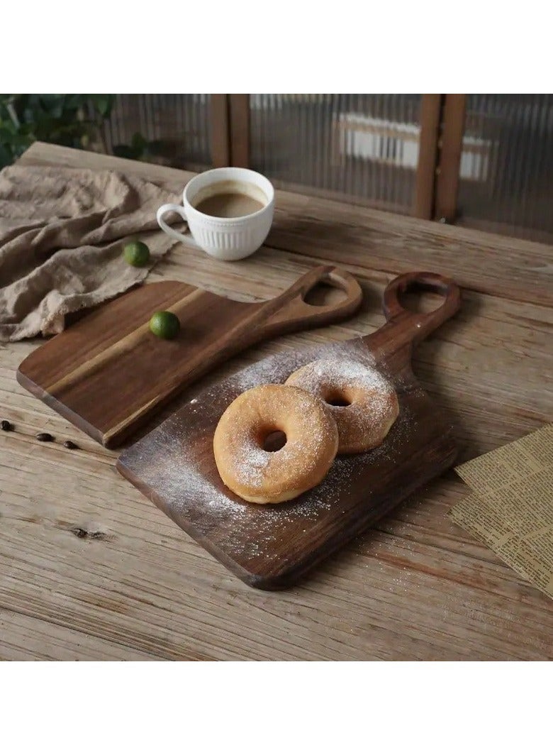 سوكاني ألواح تقطيع من خشب الأكاسيا، قطعة واحدة، بمقبض، وألواح جبن وجزارة منحوتة على الطراز الريفي، وألواح جزارة للمطبخ، وألواح فاكهة قابلة للغسل للبيع - Image 3