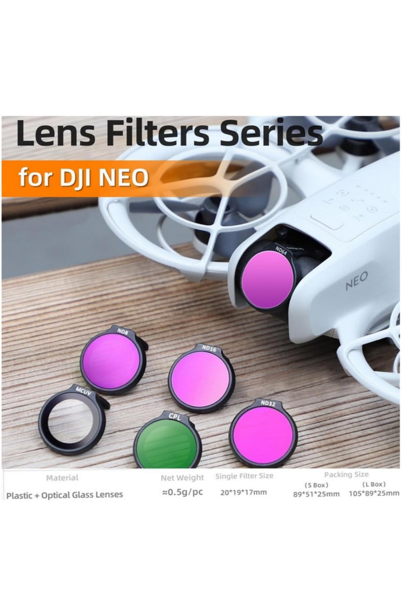 4 in 1 Set Lens ND Filter for DJI NEO Camera Filters Set HD Optical Glass ND MCUV Lens Filter Kit Accessories for Professional Photography(ND8 ND16 ND32 ND64) - Image 5