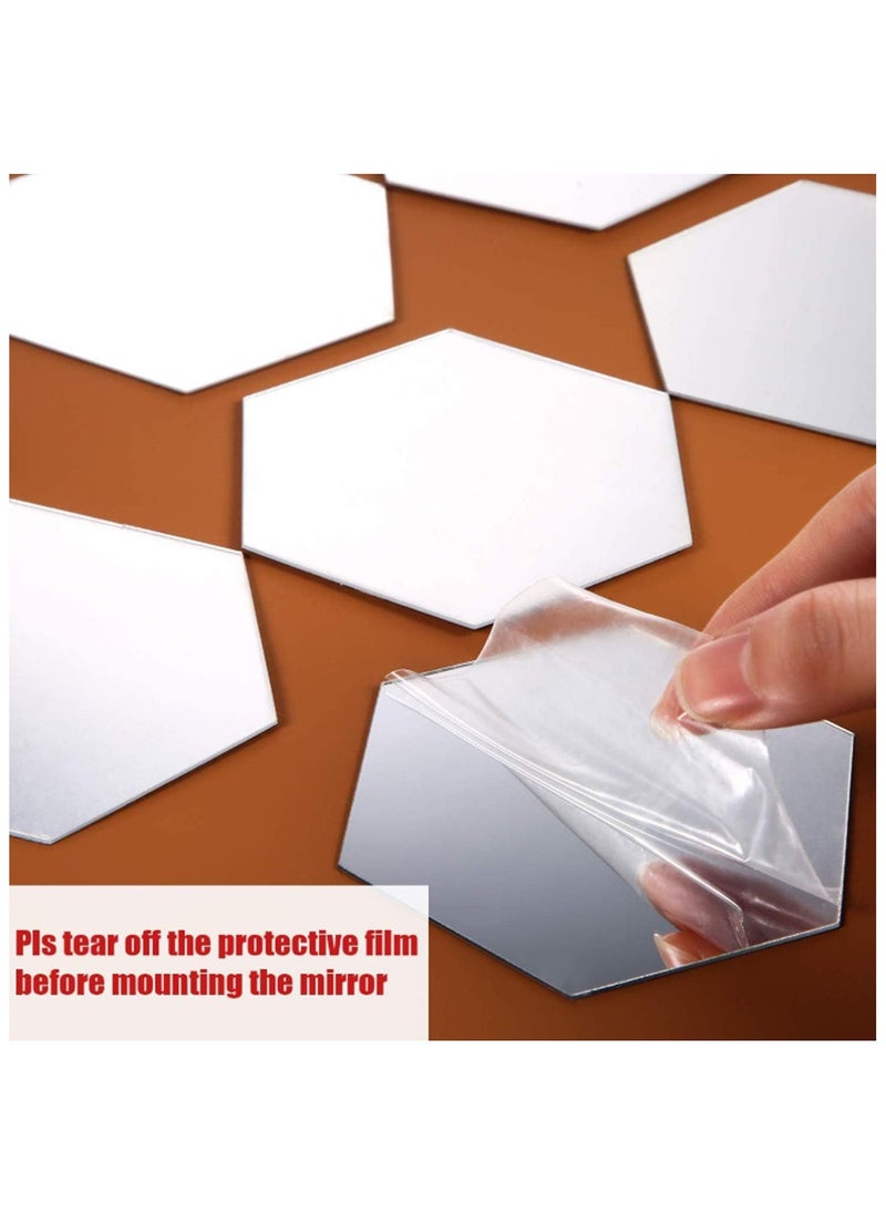 TPGP 32 Pieces Removable Acrylic Mirror Setting Wall Sticker Decal for Home Living Room Bedroom Decor ( 32 Pieces)  - Image 3