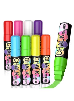 SYOSI Jumbo Chalk Window Markers for Cars Glass Washable 8 Colors Liquid Chalk Markers Pen With 15mm Wide Tips Chalkboard Markers Window Paint Markers For Car Decoration Auto Glass Poster Business  - Image 1