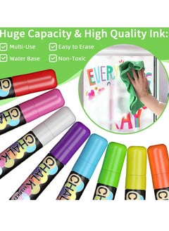 SYOSI Jumbo Chalk Window Markers for Cars Glass Washable 8 Colors Liquid Chalk Markers Pen With 15mm Wide Tips Chalkboard Markers Window Paint Markers For Car Decoration Auto Glass Poster Business  - Image 2