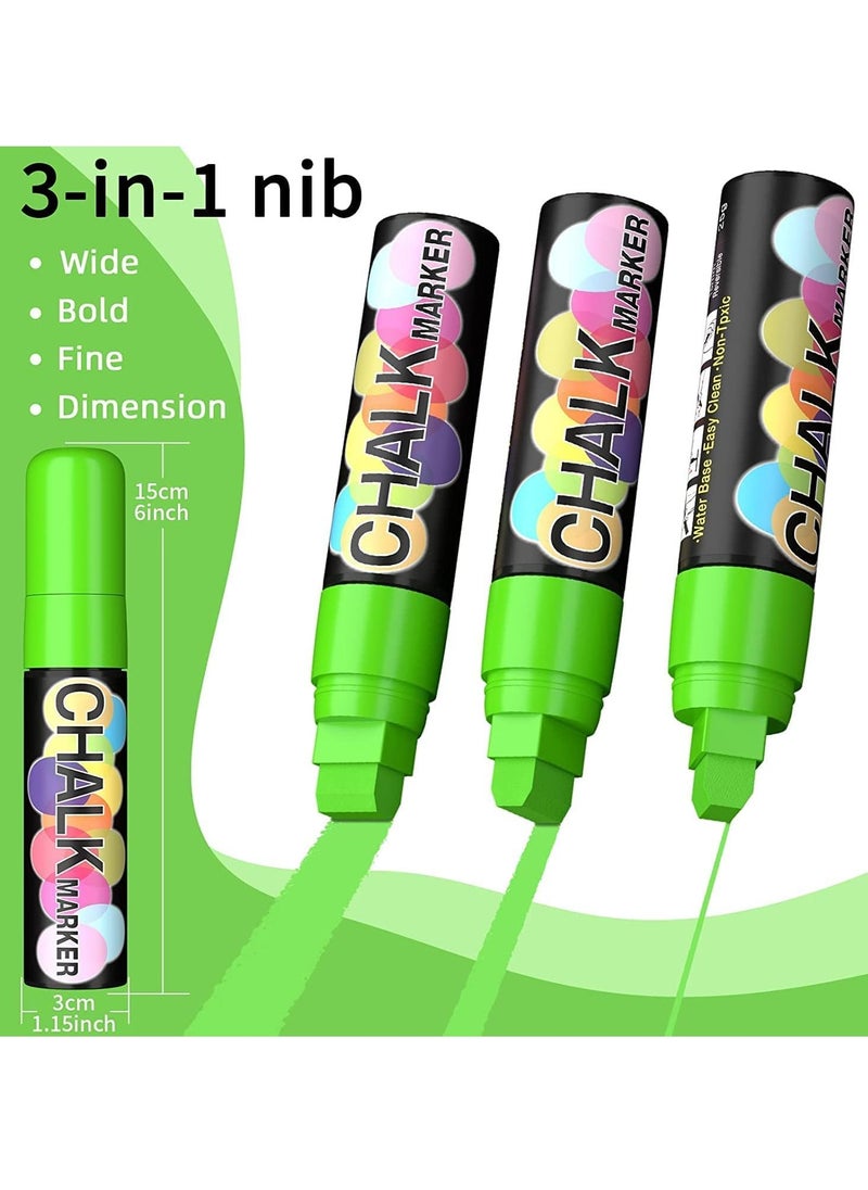 SYOSI - Jumbo Chalk Window Markers for Cars Glass Washable 8 Colors Liquid Chalk Markers Pen With 15mm Wide Tips Chalkboard Markers Window Paint Markers For Car Decoration Auto Glass Poster Business - Image 1