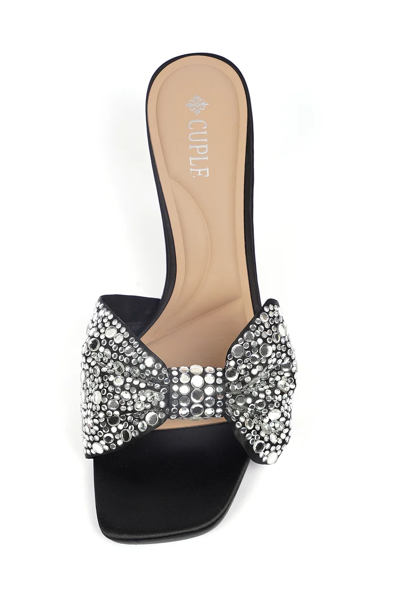 Cuple Womens heeled embelished mules Sandals