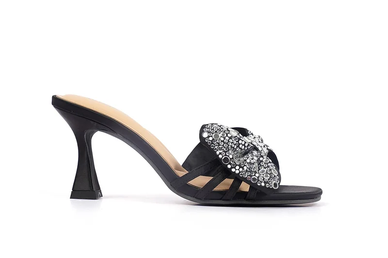 Cuple Womens heeled embelished mules Sandals