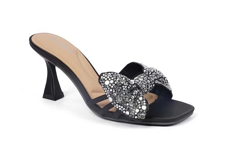 Cuple Womens heeled embelished mules Sandals