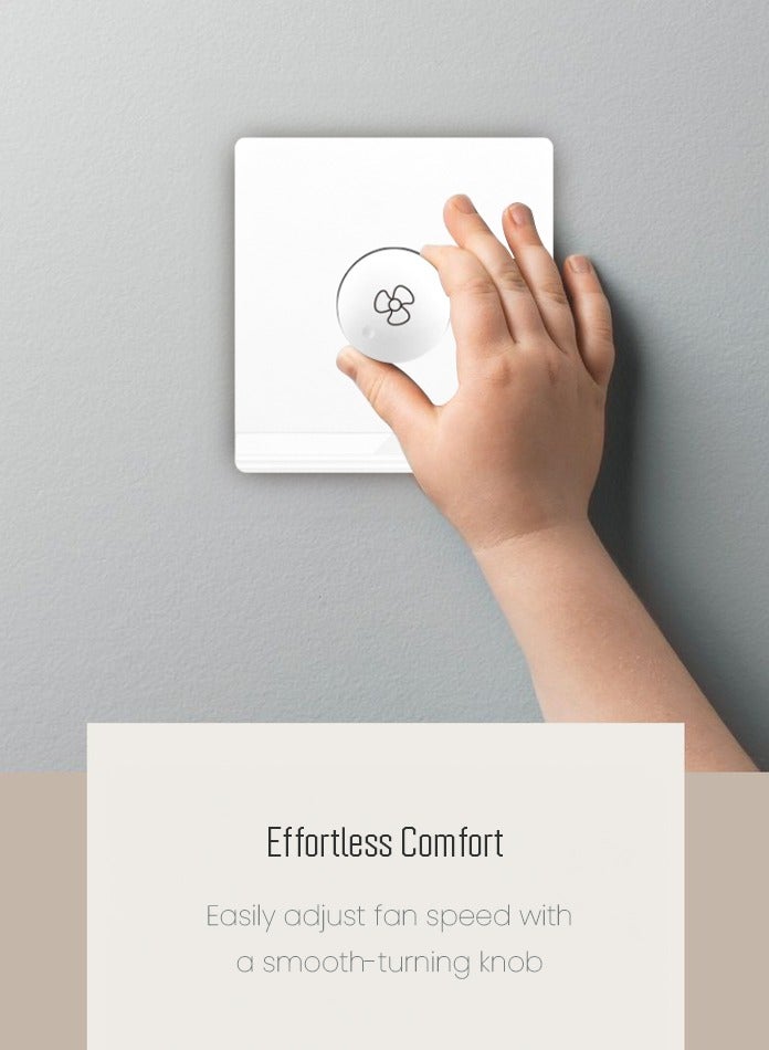 Vmax Fan Speed Controller Switch White Wall Panel Home Renovation Fan Regulator Adjustable Speed Control for Household Quiet Cooling and Energy Saving - Image 4