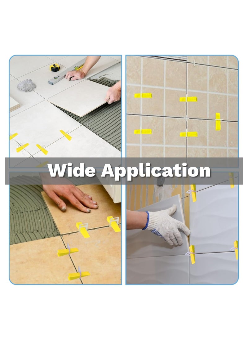 Tile Leveling System Kits 3mm with 100pcs Tile Level Wedge Spacer, 100 pcs Resuable Wedges Plus 1 Tile Leveling Pliers for Tile and Floor Tile Spacers Wall Installation