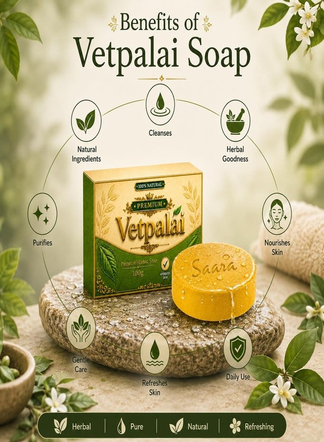VS Products Vetpalai Soap, 90g (Pack of 3) Ayurvedic Bathing Soap | Natural Oils For Healthy & Protected Skin | 100% Vegan - Image 3