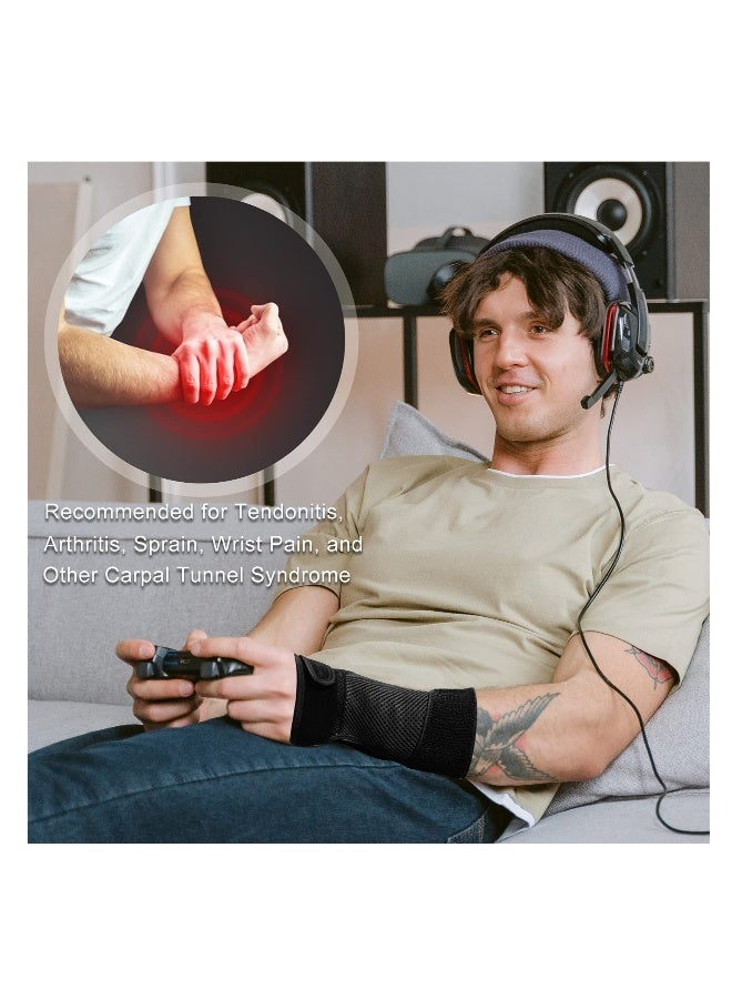 Carpal Tunnel Wrist Brace, Hand Left Wrist Support Braces, Carpal Tunnel Pain Relief Brace, with Splint for Tendonitis, for Tendonitis, Arthritis, Sprain, Carpal Tunnel Syndrome (Size: L, Left) - Image 4