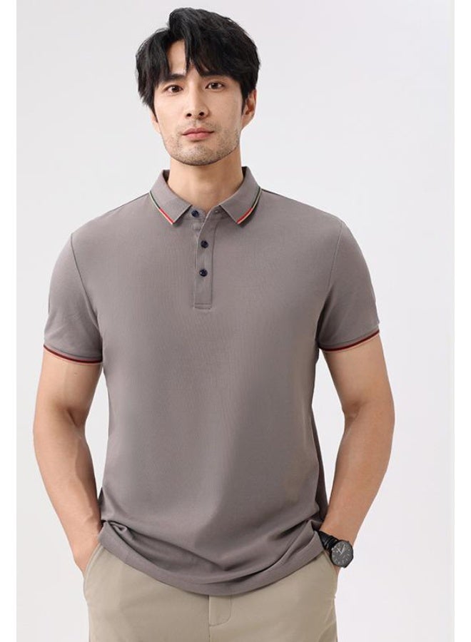 High-End Island Cotton Polo Shirt Short Sleeve Turn-down Collar Workwear Printed Logo DIY Embroidery Cultural T-shirt  - Image 1