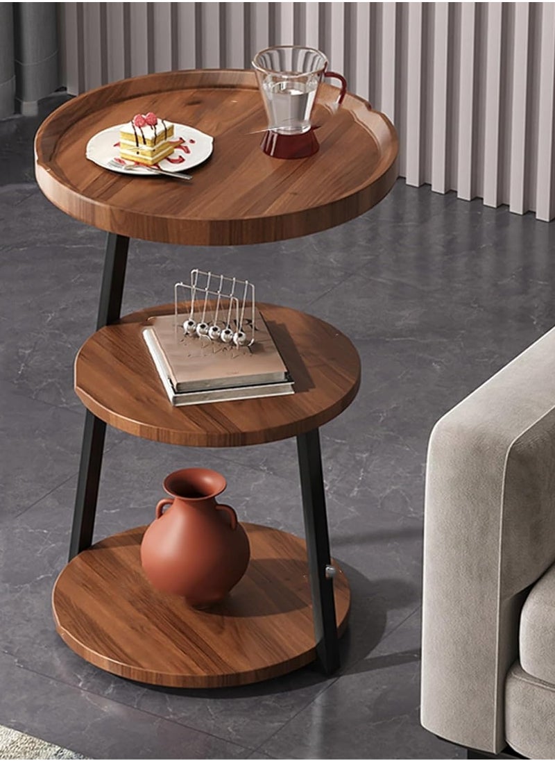 DubaiGallery Sofa Side Table Apartment Living Room Multi-Layer Coffee Table Luxury Light Coffee Tables Simple Modern Home Furniture for Living Room Small Round Table  - Image 1