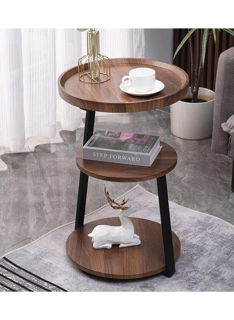 DubaiGallery Sofa Side Table Apartment Living Room Multi-Layer Coffee Table Luxury Light Coffee Tables Simple Modern Home Furniture for Living Room Small Round Table  - Image 3