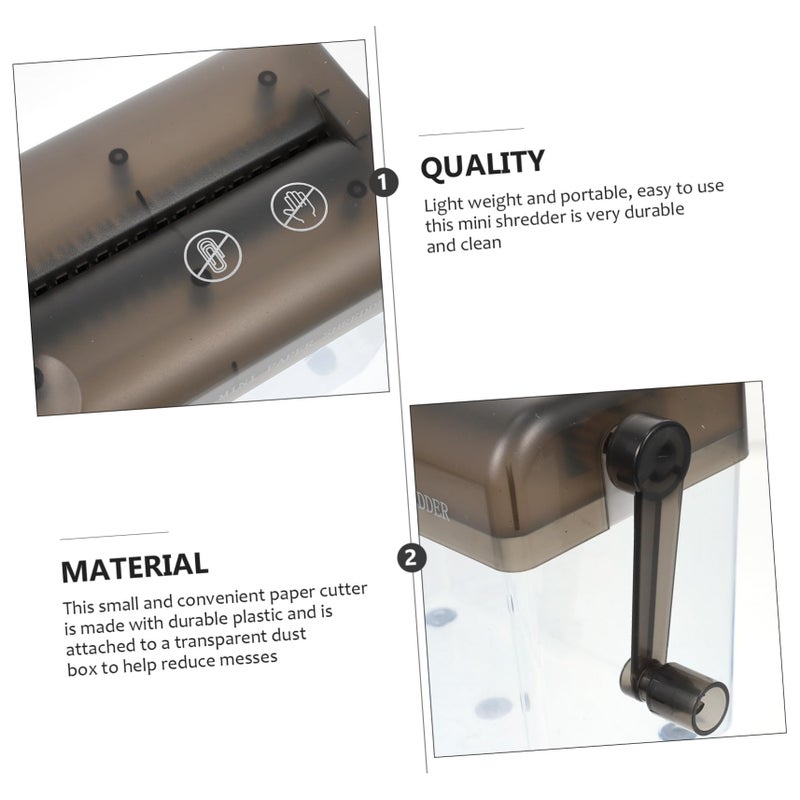 Mini Manual Paper Shredder Hand Operated Strip Cutter for Home Office Document Protection - Image 4