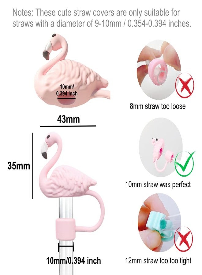 AXMCCH Straw Cover for Stanley Cup 10mm 0.4in Flamingo Shape Silicone Straw Topper for Stanley Tumbler 30Oz&40Oz - Image 2