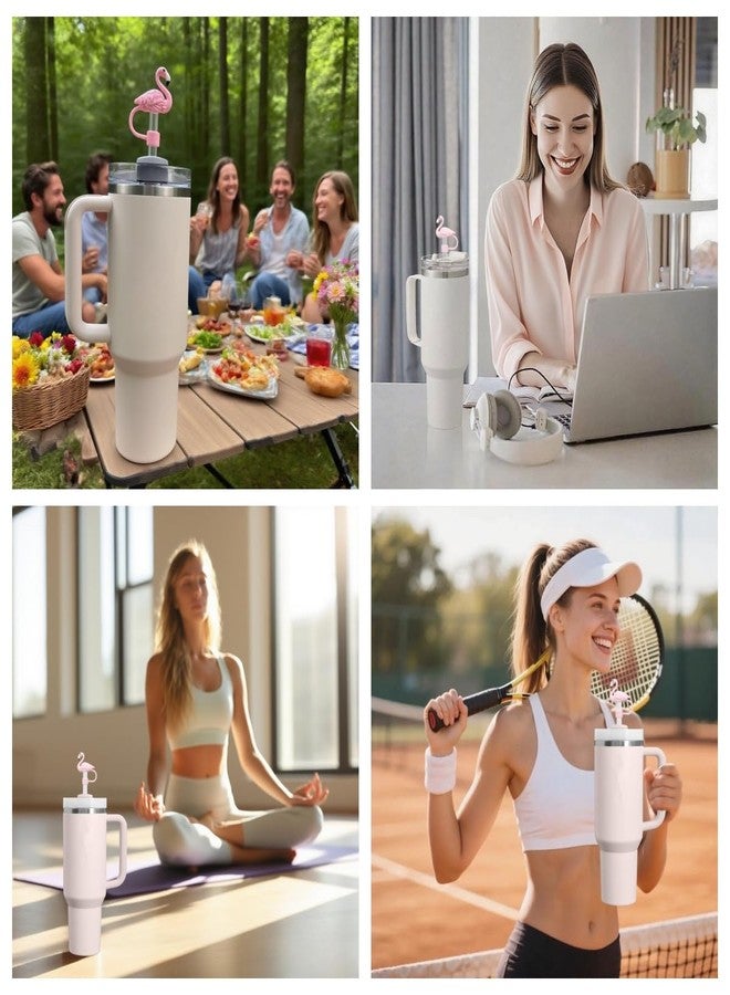 AXMCCH Straw Cover for Stanley Cup 10mm 0.4in Flamingo Shape Silicone Straw Topper for Stanley Tumbler 30Oz&40Oz - Image 4