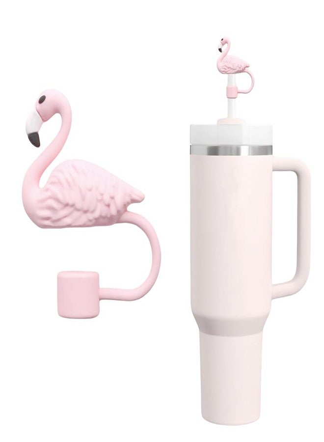 AXMCCH Straw Cover for Stanley Cup 10mm 0.4in Flamingo Shape Silicone Straw Topper for Stanley Tumbler 30Oz&40Oz - Image 1