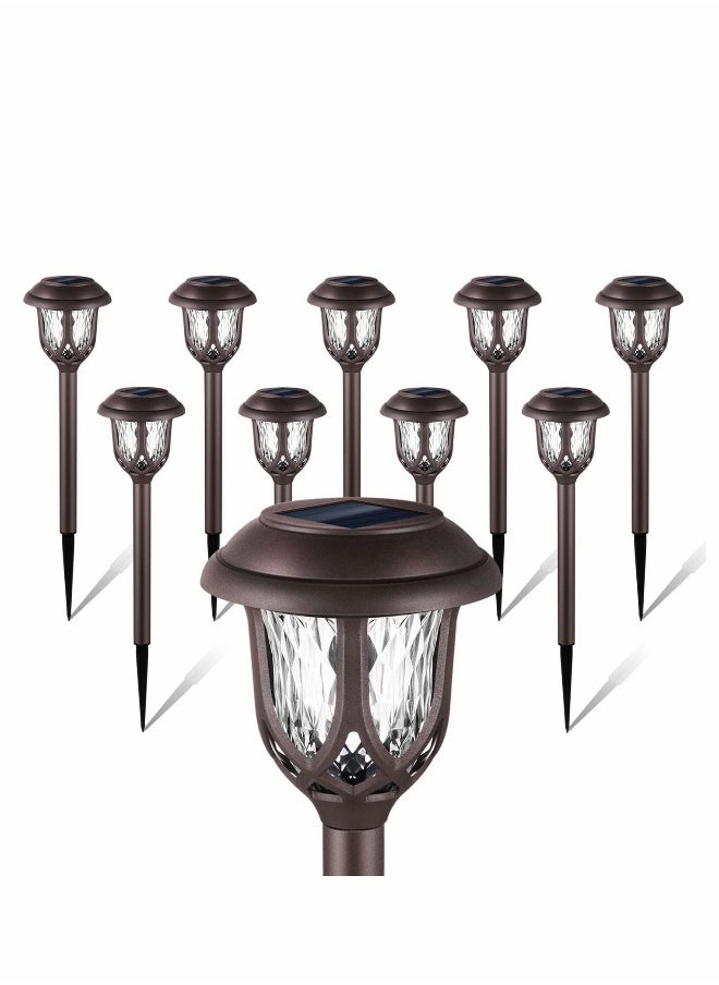 Generic 10 Pack Solar Lights Outdoor Decorative, Solar Pathway Lights Outdoor, Solar Powered Garden Yard Lights for Walkway Sidewalk Driveway  - Image 1