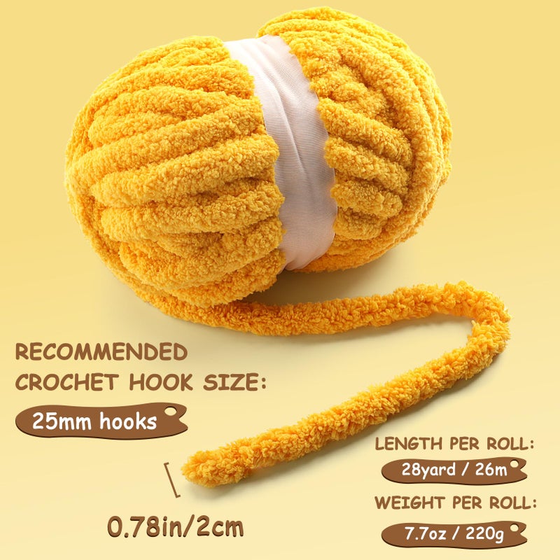 Mooaske 8 Pcs Chunky Yarn for Hand Knitting - Chunky Chenille Yarn for Crocheting - Fluffy Yarn for Crochet - Jumbo Yarn for Hand Knitting 28.4 yds 7.7 oz of Super Bulky Yarn (Violet) - Image 3