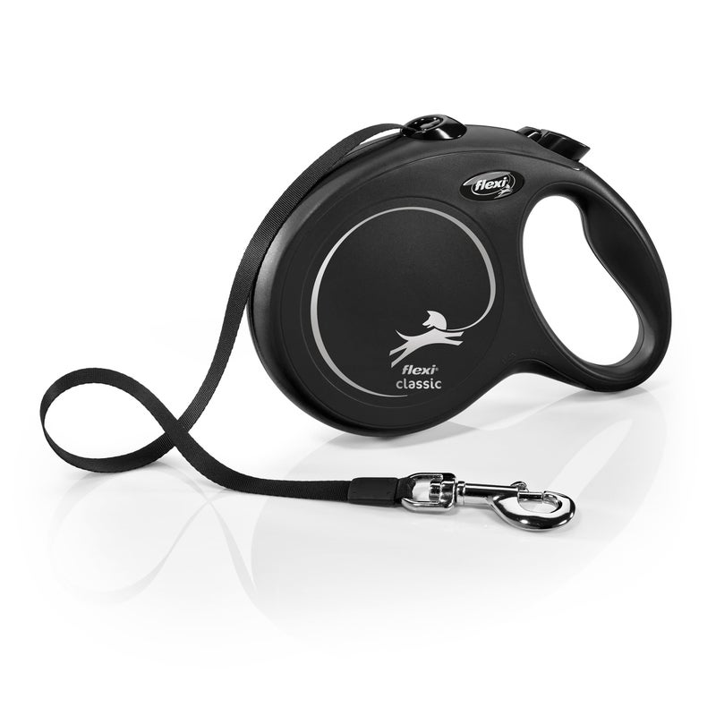 FLEXI New Classic Tape Retractable Dog Leash for Large Dogs Upto 110 lbs. â€“ 26 ft., Black | Tangle Free Pet Walking Leash with One-Handed Brake, Pause, Lock|German Quality Product - Image 1