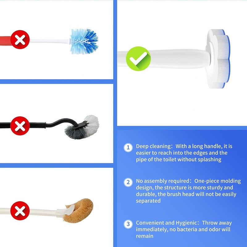 Topo Bear Disposable Toilet Bowl Brush with 40 Toilet Wand Refills, Toilet Cleaning System Starter Kit - Image 5