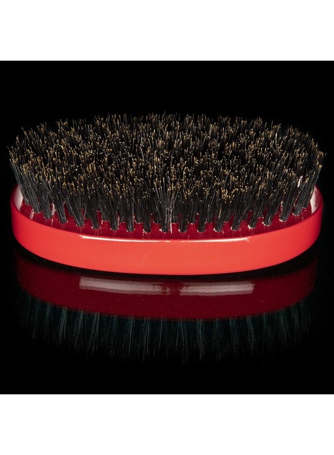TORINO PRO WAVE BRUSHES BY BRUSH KING Torino Pro Wave Brush #1000 - By Brush King - Medium Hard Oval Palm/Military 360 Waves Brush Red - Image 3