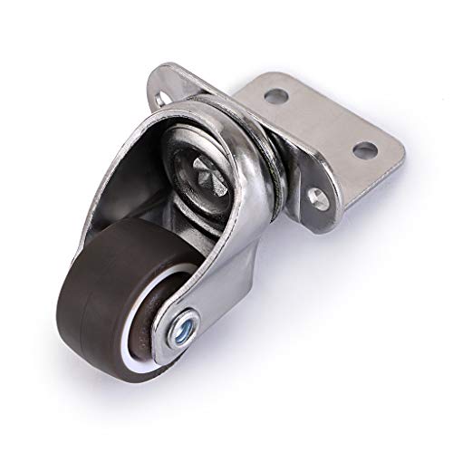 Skelang 4 Pcs 1 Inch Side Mounting Casters, TPE Swivel Plated Caster Wheels, L- Shaped Mute Wheel, Replacement for Baby Bed, Carts Trolley, Kitchen Cabinet, Furniture, Table, Loading Capacity 100 Lbs - Image 4