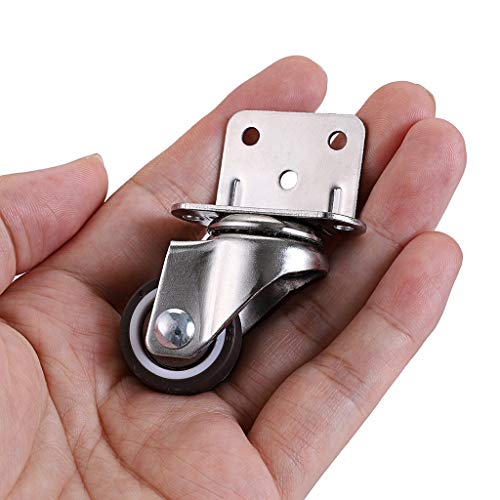Skelang 4 Pcs 1 Inch Side Mounting Casters, TPE Swivel Plated Caster Wheels, L- Shaped Mute Wheel, Replacement for Baby Bed, Carts Trolley, Kitchen Cabinet, Furniture, Table, Loading Capacity 100 Lbs - Image 3